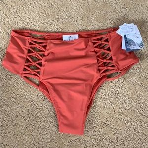 VOLCOM high waisted cut out bikini bottom